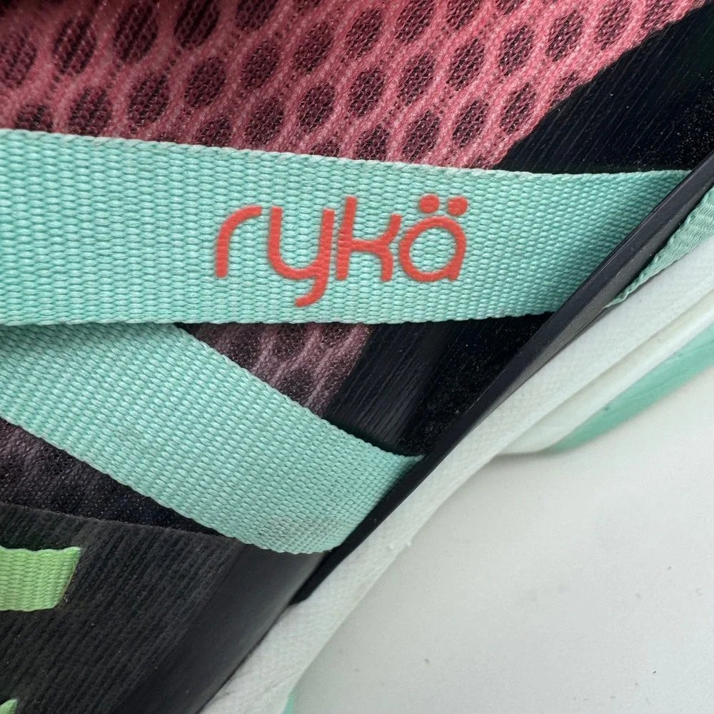 Ryka Devotion XT Mid Training Shoes Womens 11 Black Pink Mint Re-Zorb Athletic